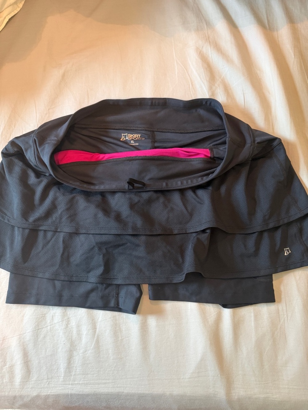 Skirtsports black running skirt with shorts and pockets XL